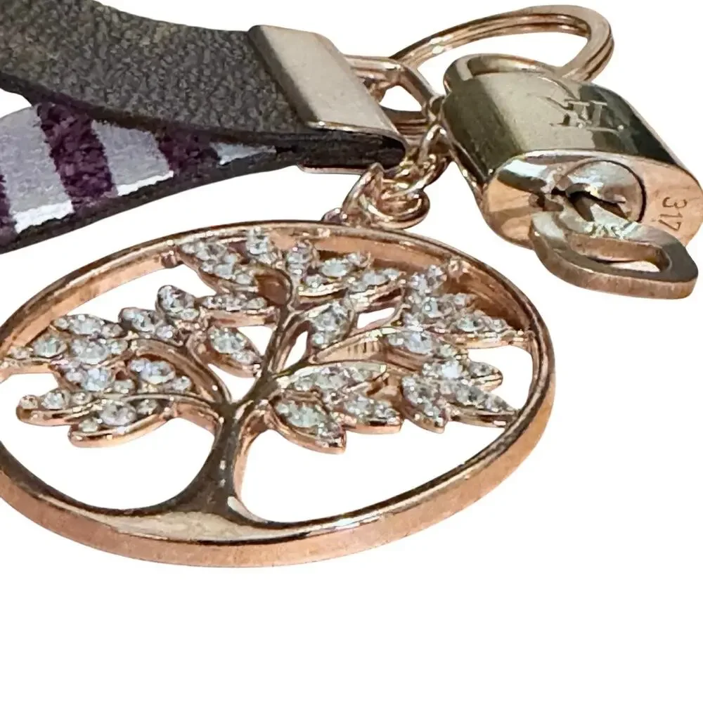 Louis Vuitton Lock & Key #317 w/Handmade LV Canvas Loop & Tree Charm Keychain